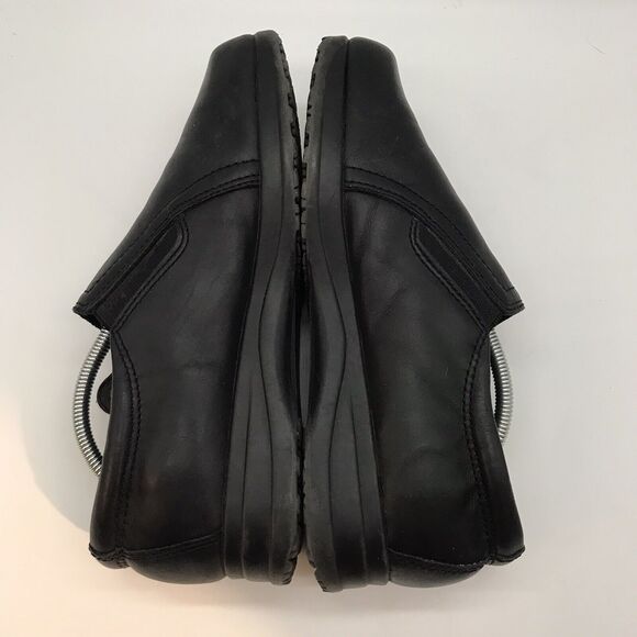 Dr. Scholl's Marci Black Leather Wedge Loafer Women's 9W Side Zip Comfort Shoes - Picture 6 of 10